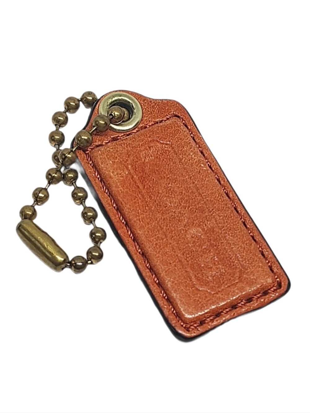 🆕 Y2K Coach 2" Burnt Orange Matte Leather Hangtag Mini Bag Fob Charm Keychain